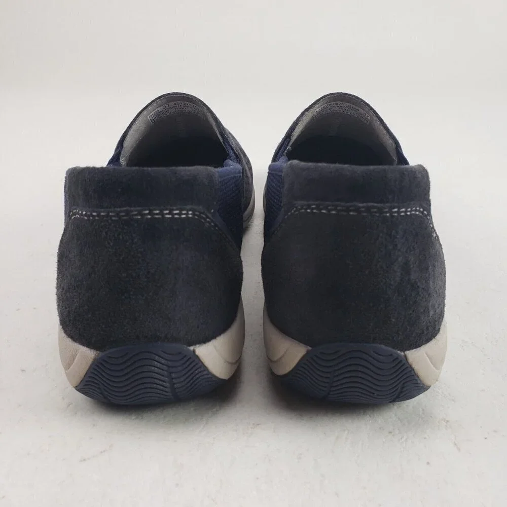 Dansko Halle Suede Slip On Shoe Womens 6.5 7 37 Blue Perforated Comfort Flat